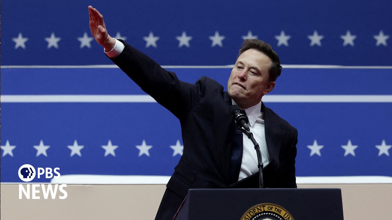 Elon Musk siegheiling at Trump's 2024 inaguration celebration