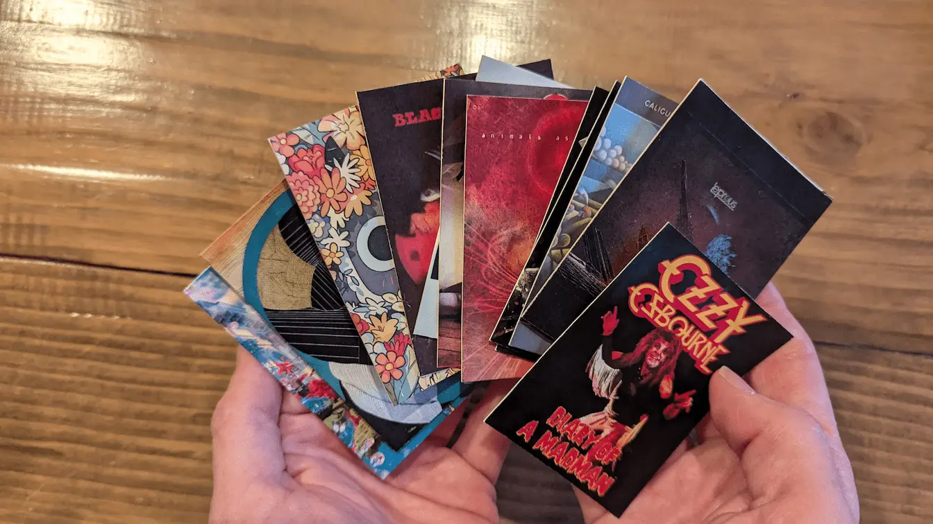 Me fanning out my collection of NFC album cards